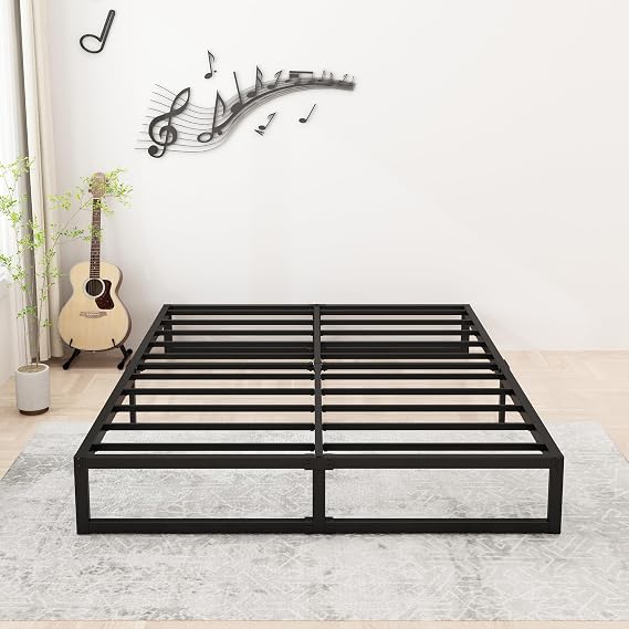 Lutown-Teen 12 Inch Full Size Bed Frame with Heavy Duty Steel Slat Support