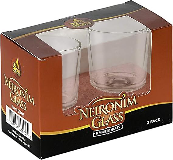 Ner Mitzvah Neironim Glass Shabbos Candle Holders, Premium Quality Clear Votive Cups for Shabbat (Pack of 2)