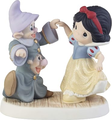 Precious Moments 202034 Disney Snow White and The Seven Dwarfs Dance Your Cares Away Bisque Porcelain Figurine