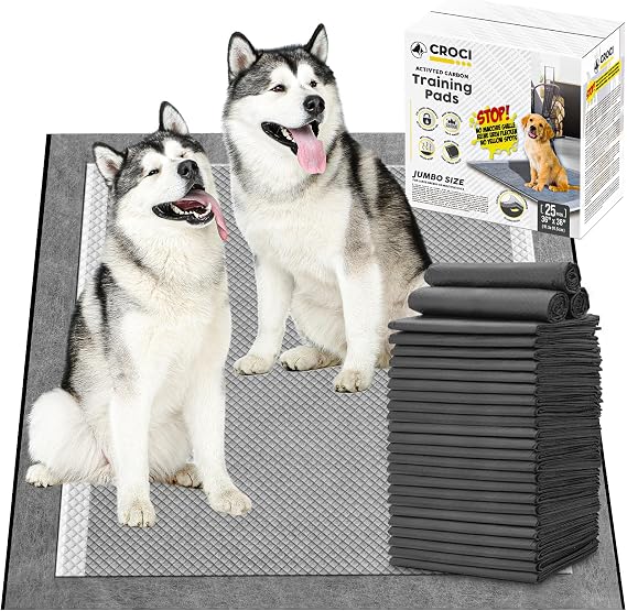 CROCI Charcoal Pee Pads for Dogs Odor Control Leak Proof XXL 36x36in 25Ct