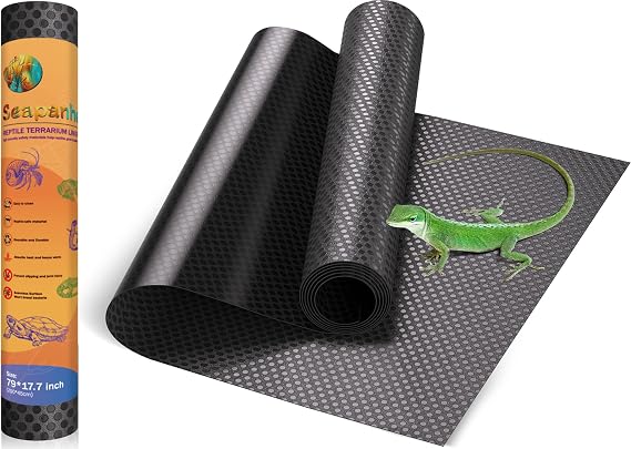 SEAPANHE Large Reptile Carpet Terrarium Liner Bedding Substrate Mat Non-Adhesive Carpet Bedding for Reptile Tank Warming Terrarium Floor Liner for Bearded Dragon Iguana Turtle Snakes (79 inch)