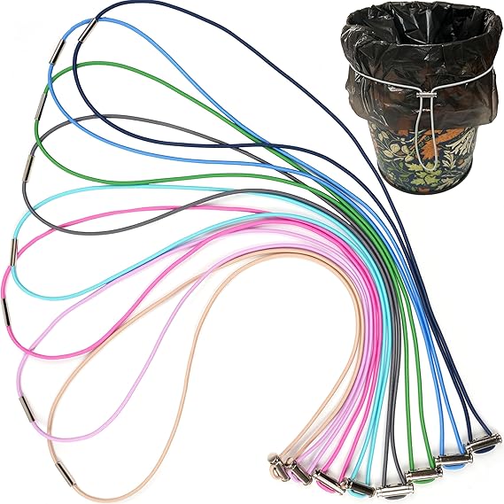 Rubber Bands Adjustable Multicolor 8Pcs,for 13 to 30 Gallon Garbage Cans
