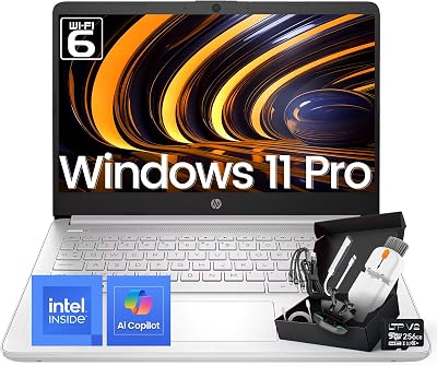 HP 2025 14 Inch Ultra Light Laptop, Sleek Natural Silver, Intel Processor N150, 16GB RAM, 384GB Storage128GB UFS256GB MSD, Wi-Fi 6, Windows 11 Pro, Copilot Key, wAccessories