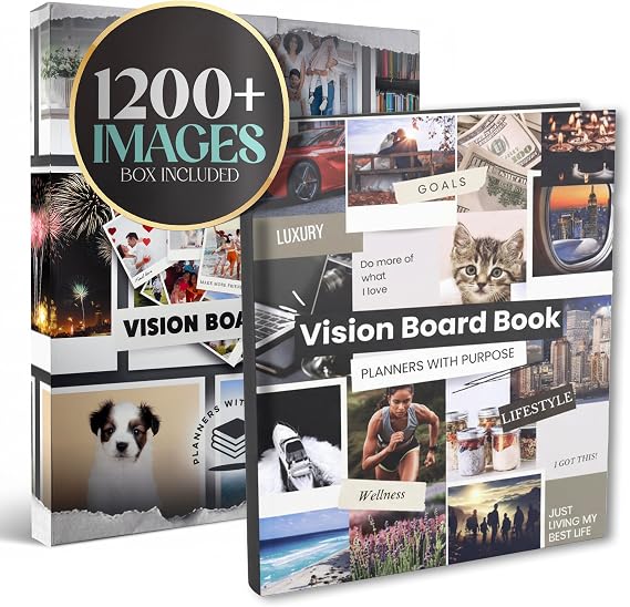 Planners with Purpose Vision Board Book 1,200+ Collage Book Images & Quotes