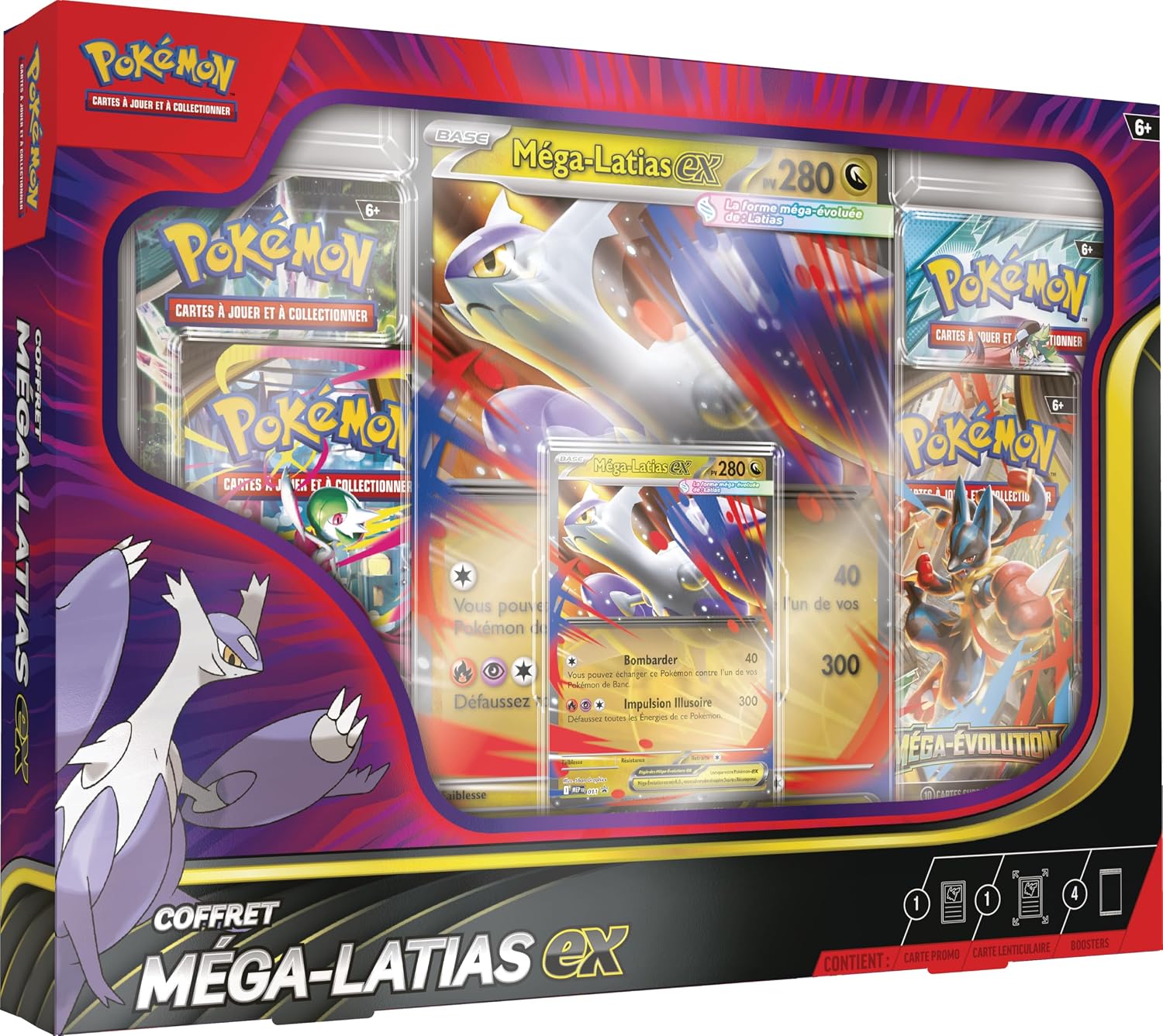 Pokémon : TCG Mega Latias-ex Set 1 Glossy Promo Card, 1 Large Lenticular Card and 4 Boosters Pokémon