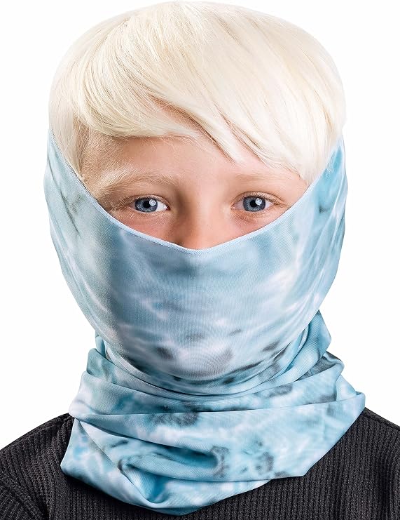 Aqua Design Kids Neck Gaiter: Six Boys Girls Child Sizes: Youth Cooling Camo UPF 50+ Face Mask