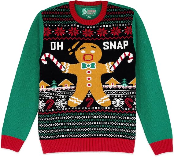 The Ugly Sweater Co. Ugly Christmas Sweater for Holiday Fun Tacky Unisex Design, Perfect Snug Fit Breathable Crewneck