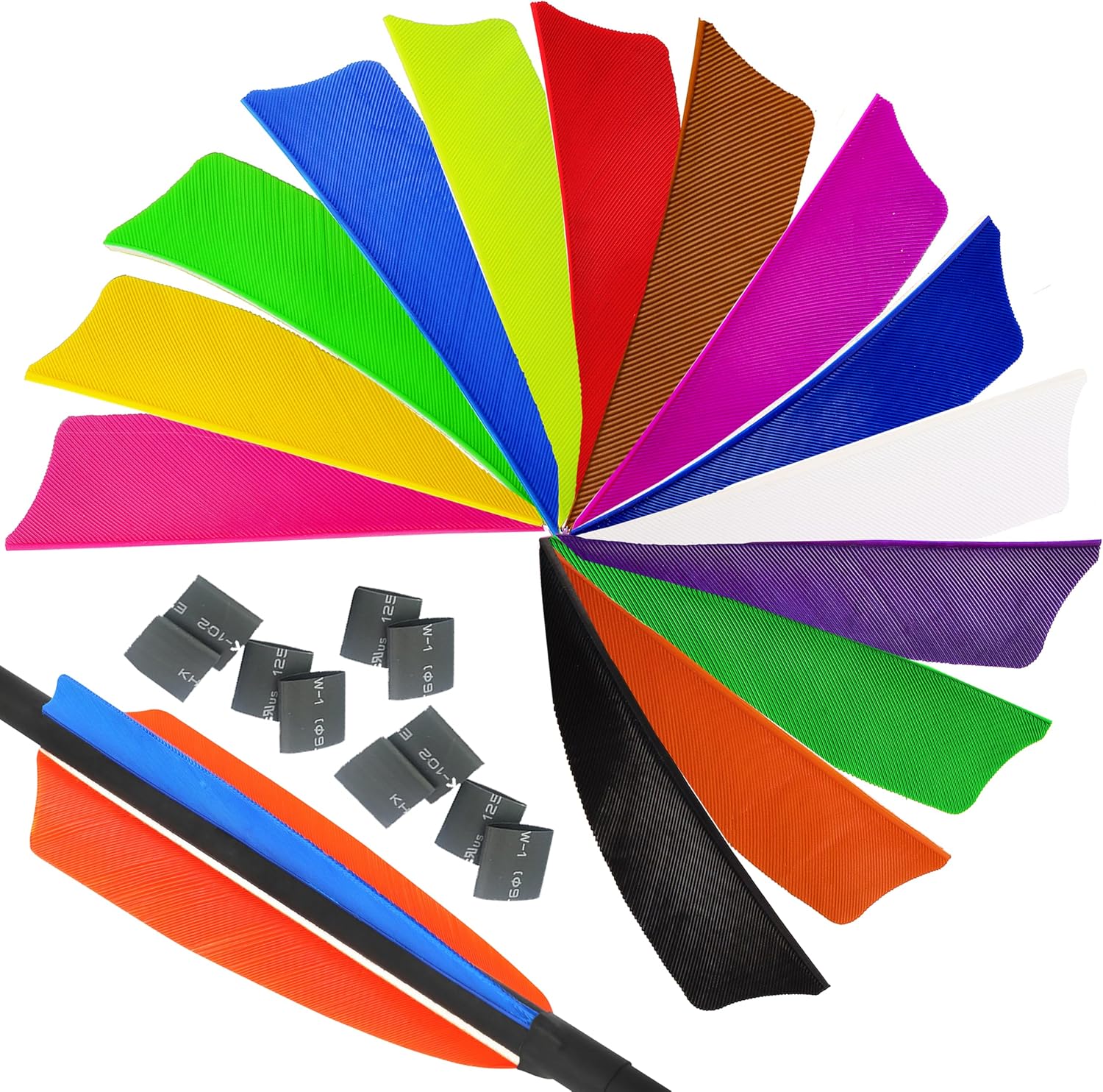 AMEYXGS 50Pcs Arrow Feathers 3 4 5 Turkey Feather Fletching Vanes Rignt Wing ShieldDroplet Shape Arrow Fletches for DIY Arrow