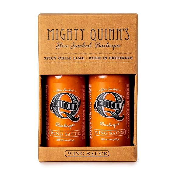 Mighty Quinn's Wing Sauce | Spicy Chicken Wing Sauce, Gluten Free, All-Natural Ingredients, No High Fructose Corn Syrup, Chile, Lime, Honey | Great for all Proteins and Veggies | 8 oz, 2 Pack